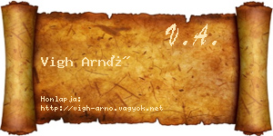 Vigh Arnó névjegykártya
